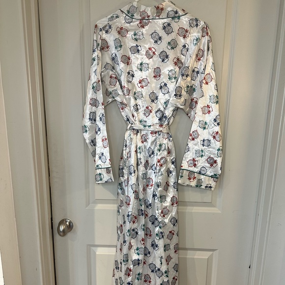 Kathryn Satin Alarm Clock Tie Robe, size Small - Picture 7 of 9